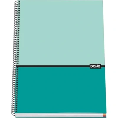 Imagen de Dohe Cuaderno A4 Cuadriculado Encuadernación Espiral, 100 Hojas de 90 g/m², Cuadrícula 5 mm, Tapa Dura, Material Escolar DUO Turquesa
