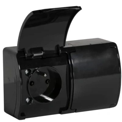 Imagen de ORNO OE 7106/B Enchufe Superficie 2x2P+Z IP44 (Tipo Frances)