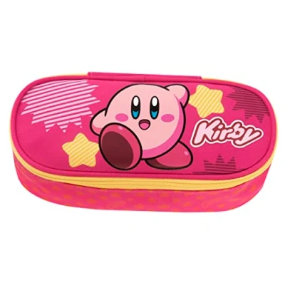 Imagen de KIRBY Estuche escolar ovalado organizado, con divisores interiores y trabillas elásticas porta papelería portalápices para niño niña ideal medianos primarios, 22 x 7 9,5 cm
