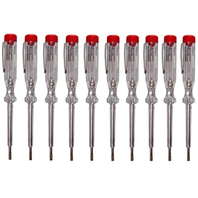 Imagen de H + Werkzeug comprobador estándar 45200 10 x de voltaje/comprobador fases hasta 250 V GS probado según VDE 0680, fabricado en Alemania, transparente/rojo, 140 mm