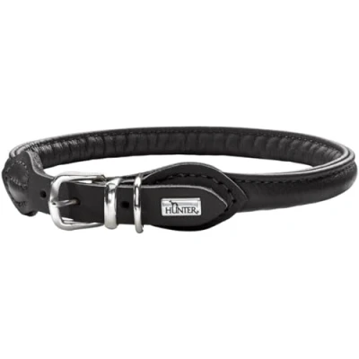 Imagen de HUNTER Round and Soft Nickel Plated Collar, 40/8, 33 x 37 cm, Small, Nappa Black