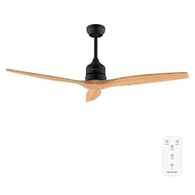 Imagen de Cecotec Ventilador de Techo EnergySilence Aero 5270 Black&amp;LightWood. 40W, Motor DC, Diámetro 132 cm, Mando, Temporizador, 6 Velocidades, Verano e invierno, Altura ajustable 15 o 25 cm