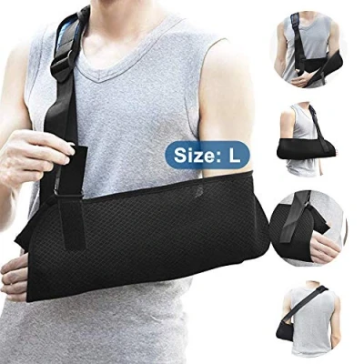 Imagen de Cabestrillo Brazo, Hombro Inmovilizador para Ajustables Sling Lesiones de Hombro, Codo Roto, Muñeca, Fracturas y Dislocación Negro