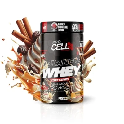 Imagen de WheyCore Proteinas Whey (900g) Sabor Vainilla, Zero Azúcar, 21g de Proteina, 30 Servicios Protein Concentrado y Aislado Suero para Masa Muscular en Polvo Batidos