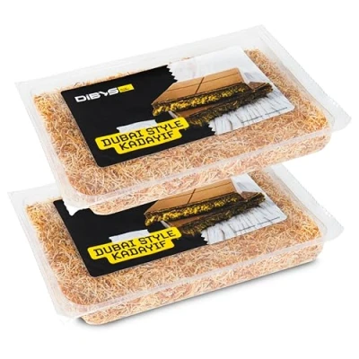 Imagen de Kadayif Frito 2x200g Pasta Kadaif Cabello de Ángel Ideal para Chocolate Dubái o Baklava Kataifi Listo Usar Perfecto Postres y Platos Salados