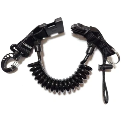 Imagen de Canon Spiral Laynyard with Ring Extensor Anilla INOX de Buceo, Unisex Adult, Negro/Negro, 1 Mosquetón