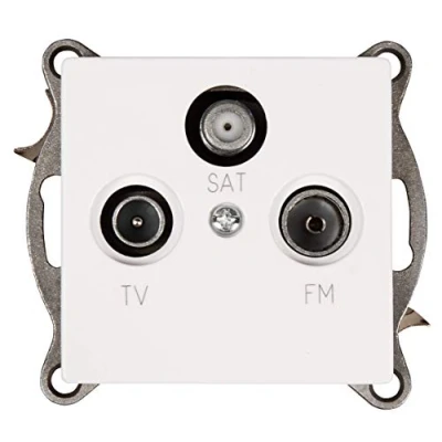 Imagen de McPower 1534279 Cup Toma de antena para TV, radio y satélite, color blanco
