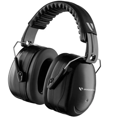 Imagen de Vanderfields Proteccion Auditiva Cascos Ruido 2 Años de Garantía, Unisex adulto, Midnight Black