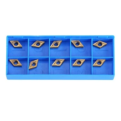 Imagen de CNC Insertos de Puntas, 10 piezas Herramienta Torneado Torno Corte Cuchilla Carburo con Caja (0.51x 0.28 x 0.10 pulgadas)