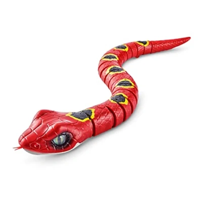 Imagen de ROBO ALIVE Serpiente robótica Serie 3 (Rojo) Juguete robótico Que Funciona con Pilas, Movimientos realistas, Lagarto de