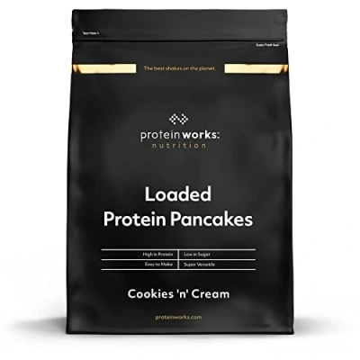 Imagen de THE PROTEIN WORKS Loaded Tortitas Proteicas Alto En Proteínas, Bajo Ig, Mezcla De Tres Proteínas Cookies &#039;n&#039; Cream 1kg