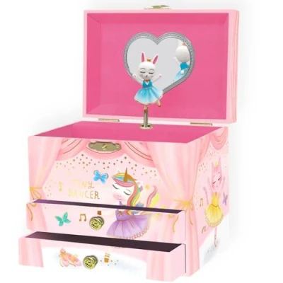 Imagen de Joyero Musical de Bailarina para Niñas Caja Música Infantil con Giratorio, Regalo Cumpleaños Niñas, 17,1 x 13,3 15,2 cm Edades 3 10