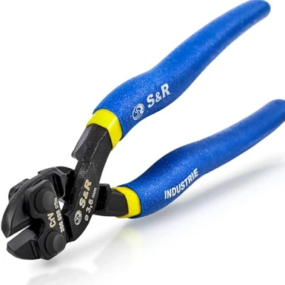 Imagen de S&amp;R Cizalla Cortapernos para Redes y Pernos de Ø 3,6 mm. 20 cm en acero al Cromo Molibdeno. Bordes endurecidos por inducción HRC58 62. Profesional.