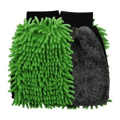 Imagen de OFFCURVE Guantes Coche, Guante Lavado Coche Microfibra, Multifuncional Limpieza 1 Pieza Verde