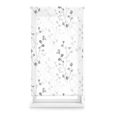 Imagen de Blindecor Flores Estor Enrollable Translúcido con Estampado Impresión Digital Modelo Bloom 90 x 180 cm (ancho por alto) Tamaño de la Tela 87 175 Estores para Ventanas