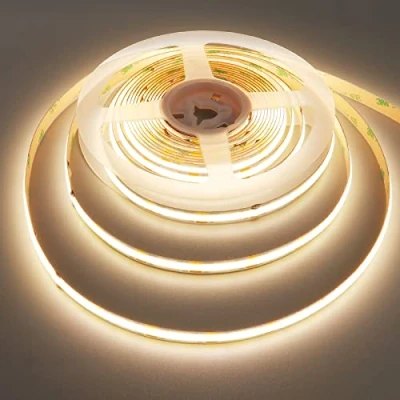 Imagen de TOPAI 12V Tira LED COB 5 Metros 4000K Blanco Natural CRI&gt;93 480LED/M Alta Luminosidad 4000 Lm Adhesivas Cortable Flexible para cocina dormitorio iluminación DIY