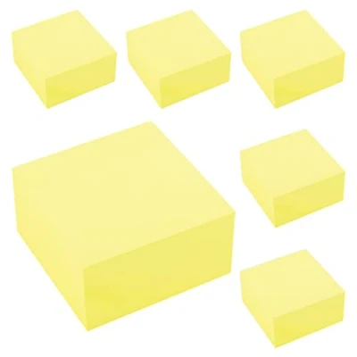 Imagen de D.RECT Set de 6 Notas adhesivas 76x76mm 6x400 hojas (Cubo 400 hojas) Color amarillo