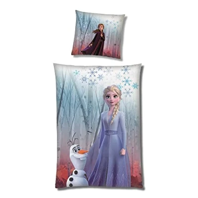 Imagen de Familando ropa de cama cálida Frozen para niña, 135 x 200 cm, 80 extrasuave, invierno con diseño Anna y Elsa
