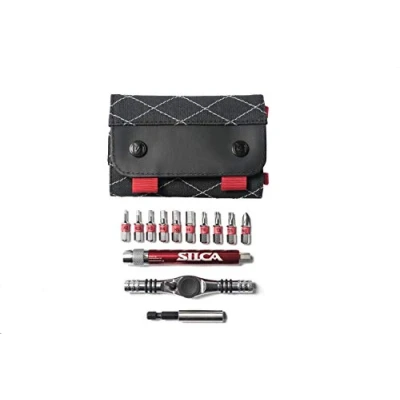 Imagen de SILCA Kit de trinquete en T + Ti Torque Juego 10 puntas hexagonales alta visibilidad S2, Torx y Phillips herramientas Un color Talla única
