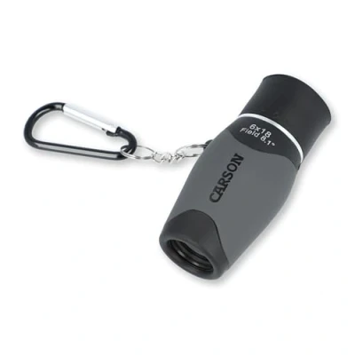 Imagen de Carson MiniMight 6x18mm, monocular de Bolsillo, con Zoom, Senderismo, Caza, Viajes, Actividades al Aire Libre, Equipo Camping mosquetón, paño Limpieza (MM 618)