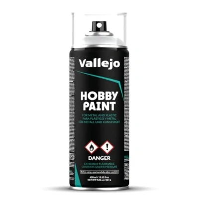 Imagen de Vallejo Hobby Paint Spray Gris 400 Ml. Imprimación en para Modelismo y Maquetas de Acabado Mate Autonivelante. Capa Base Aerosol con 2 Difusores