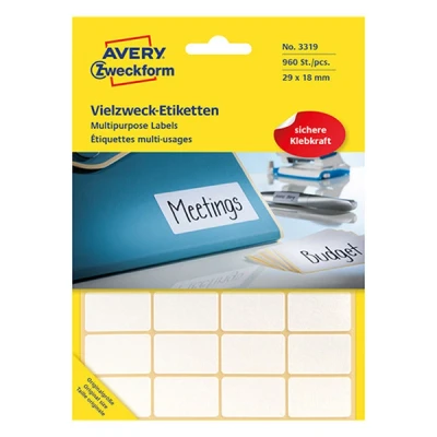 Imagen de Avery Dennsion Zweckform Vielzweck Etiketten, 29 x 18 mm, weiß, FP