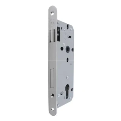 Imagen de Cerradura para enhebrar Puertas de Madera con Frontal Borde Redondo, Entrada 40 mm, Distancia Entre Ejes 85 mm