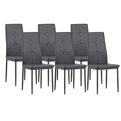Imagen de Albatros 3100 Diamond Set de 6 sillas Comedor, Gris, SGS Tested