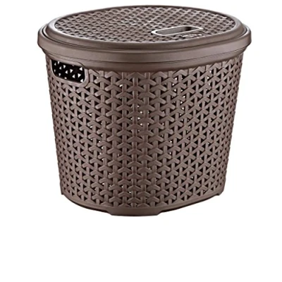 Imagen de Maya Professional Tools 071214M Cesta Multiusos Ratan con Tapa, 15 litros, Marron
