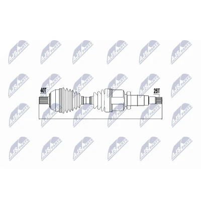 Imagen de NTY NPW FR 049 Árbol de transmisión Eje delantero, derecha, delantero 605 Caja cambios manual, 6 marchas FORD: MONDEO 4
