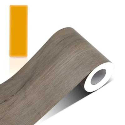 Imagen de ZTVOWTO Color de grano madera Adhesivo autoadhesivo para pared con borde papel pintado impermeable Cenefa adhesiva diseño decoración del hogar, （10） cm x m, (huixiangmu)
