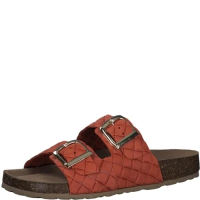Imagen de MARCO TOZZI Chanclas para Mujer, Piel, Plantilla Suave Feel Me, 2 27405 42, Pantuflas, Orange Str, 39 EU