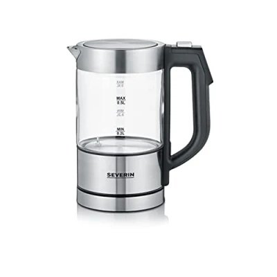Imagen de SEVERIN Mini Hervidor de cristal digital, 1100 W, 0.5 L, Acero Inoxidable/Negro WK 3458