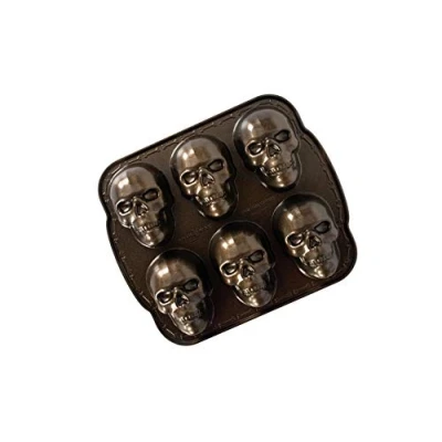 Imagen de Nordic Ware Haunted Skull Cakelet Pan, Bronze by