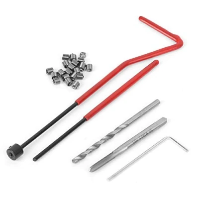 Imagen de Kit de reparación roscas 25 piezas M3 inserción bobinas helicoidales taladro Juego herramientas mano compatible con caja plástico t
