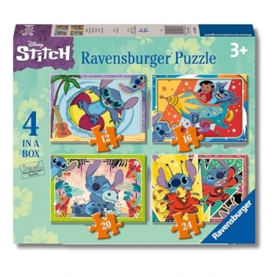 Imagen de Ravensburger Puzzle Disney Stitch 4 en 1, Rompecabezas para Niños de 3+ Años, Juego Educativo y Estimulante, 12, 16, 20, 24 Piezas