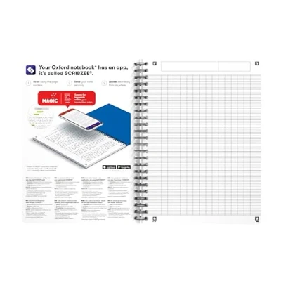 Imagen de Oxford Essentials Lote de 5 cuadernos espiral, cuadros grandes, 180 páginas, tamaño A5, surtido: colores aleatorios