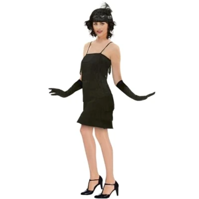 Imagen de Funidelia Disfraz de charlestón Años 20 para mujer 20, Cabaret, Gángster, Décadas adultos y divertidos accesorios Fiestas, Carnaval Halloween Talla M Negro