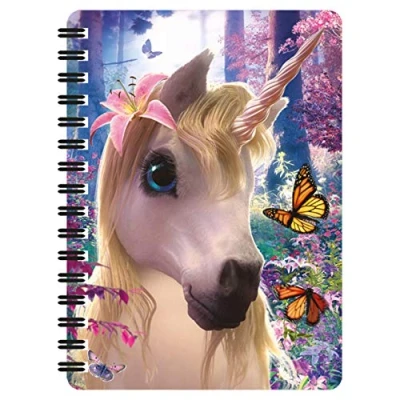 Imagen de 3D LiveLife Libreta unicornio de Deluxebase. pequeña A6 con espiral, lenticular y hojas lisas recicladas. Ilustraciones licencia del reconocido artista David Penfound