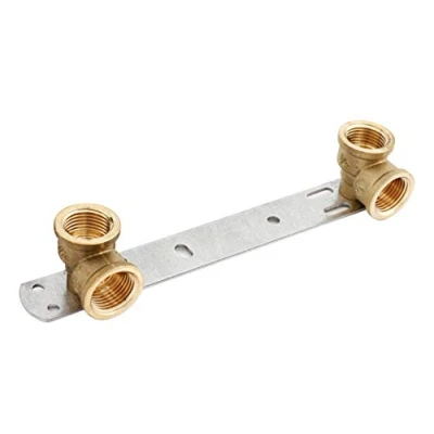 Imagen de Soporte de ducha oculto/longitud 150 mm/barra grifo mezclador termostático, placa trasera BSP, juego conexión rosca 1/2 x L Wärmer System PSW Trade Suppliers LTD