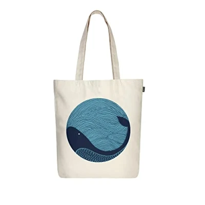 Imagen de Ecoright Tote Bag De Algodón, Bolso Mujer Ecológica, Bolsa Tela Cremallera Para El Playa, Viajes, Compras, Uso Diario