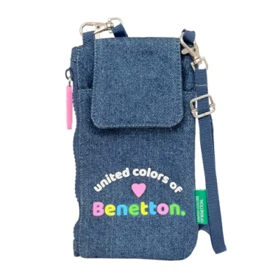 Imagen de Safta Benetton Denim Monedero Portamóvil, Estándar, para Móvil, Cómodo y Versátil, Calidad Resistencia, 19x10 cm, Color Vaquera