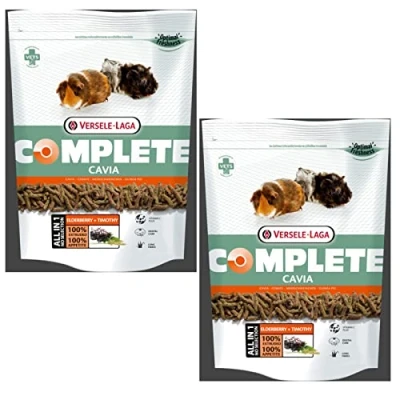 Imagen de Versele Laga Complete Cavia All in One Nutrition Paquete Doble 2 x 500 g Pellets para cobayas Contiene heno Timothy Enriquecido con Bayas de saúco y Hierbas aromáticas