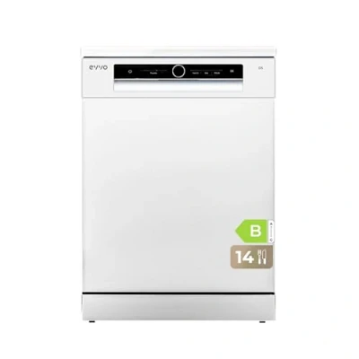 Imagen de EVVO Lavavajillas 60 cm Ancho, Capacidad para 14 Cubiertos y Con Tercera Bandeja, Eficiencia B, 8 Programas Incluye, Lavado Inteligente, Zone wash, Inno Apertura Automática, Modelo: D5 Blanco