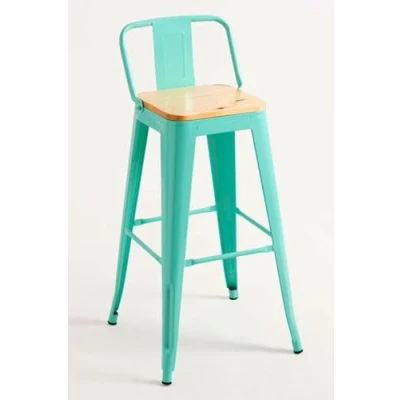 Imagen de Regalos Miguel Taburetes Altos Taburete Torix Respaldo Madera Natural Verde Menta