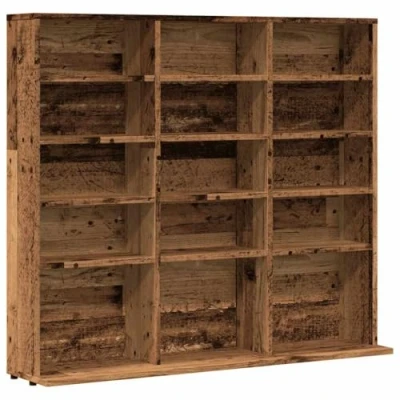 Imagen de vidaXL Mueble de CD Madera ingeniería Envejecida 100x23x89,5 cm, estantería, Estante para CDs, Armario CD, estantería