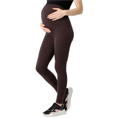 Imagen de Be Mammy Leggins Largos de Bio Algodón Mujer BE20 283 (Marrón, M)