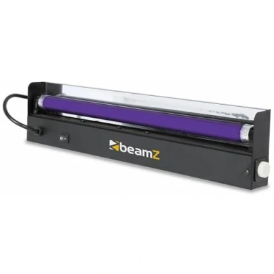 Imagen de BeamZ BUV45TL Barra LED con Luz Ultravioleta de 45cm, Tubo Fluorescente Negra Accesorio, Lampara UV para Fiesta Neon, Halloween, Luces Dj Profesionales, Discoteca Casa