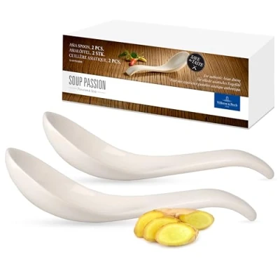 Imagen de Villeroy &amp; Boch Soup Passion Cuchara Asia, Juego 2 Unidades, Premium Porcelana, Multicolor