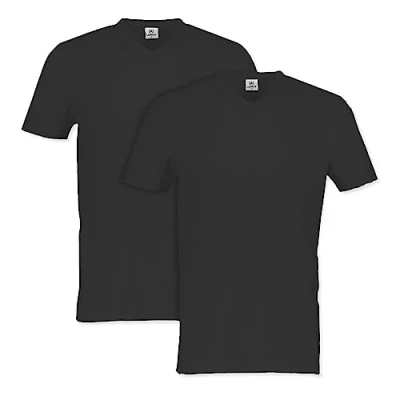 Imagen de LERROS Pack Doble Camiseta Cuello en V, Negro, XL para Hombre